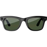 Ray-Ban Meta Wayfarer Smart Glasses (Size 50) with Meta AI, Audio, Photo, Video Compatibility - Green Lenses - Shiny Black